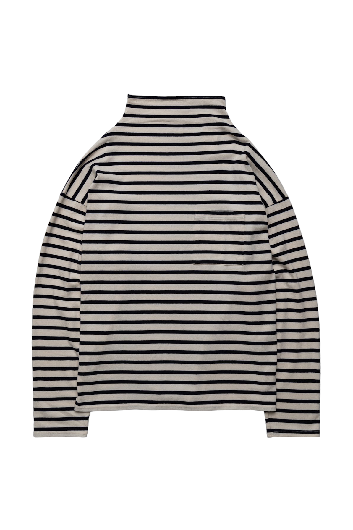 Stripe Jersey Knit GANDHI Long Sleeve T - Ecru x Navy
