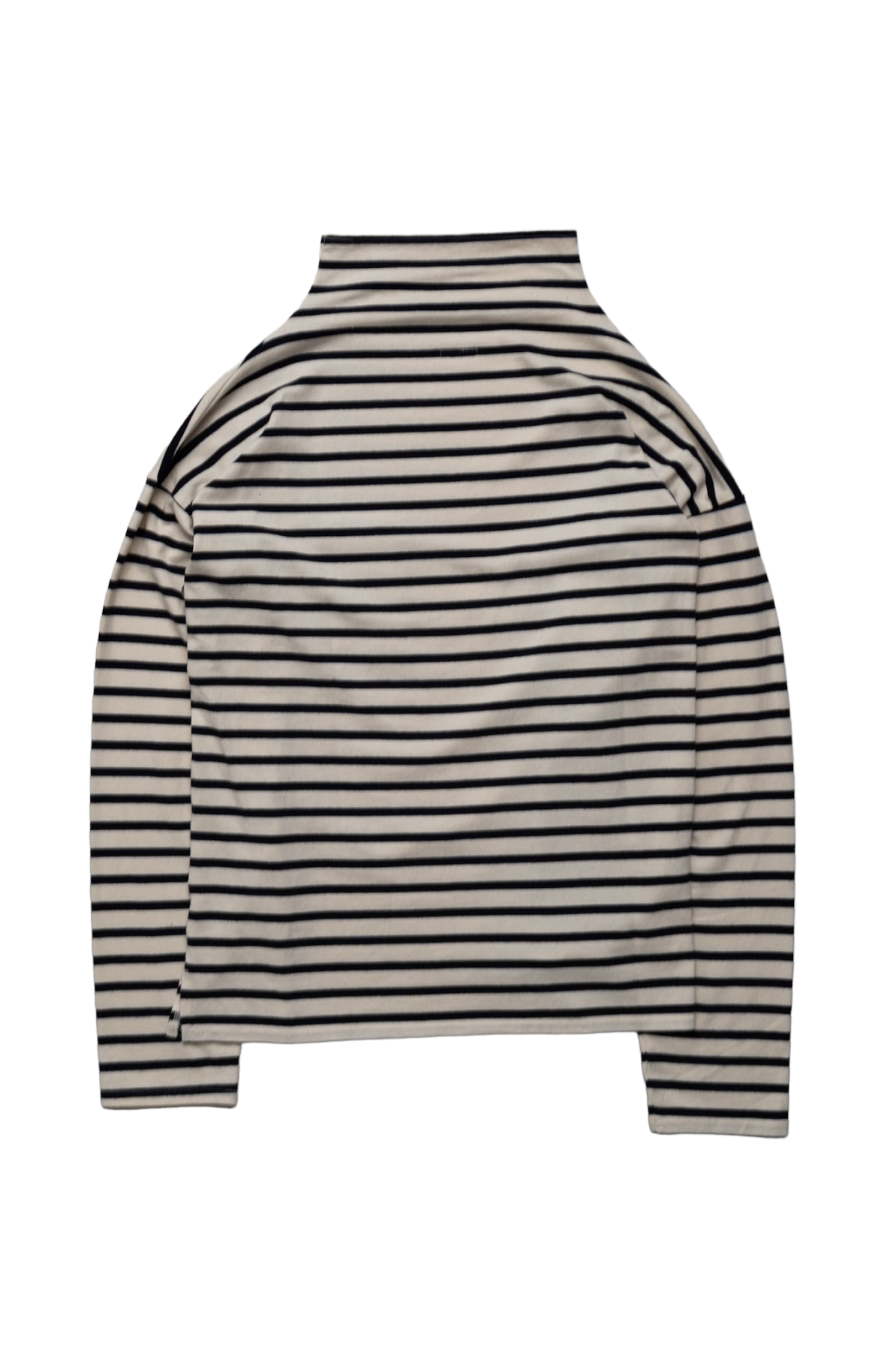 Stripe Jersey Knit GANDHI Long Sleeve T - Ecru x Navy