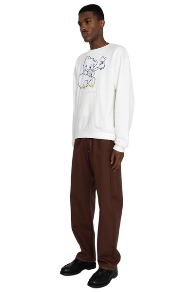 ECO SWT Knit COOKIE Pocket Crew SWT (PECKISH Little Bear&Harmony) - White