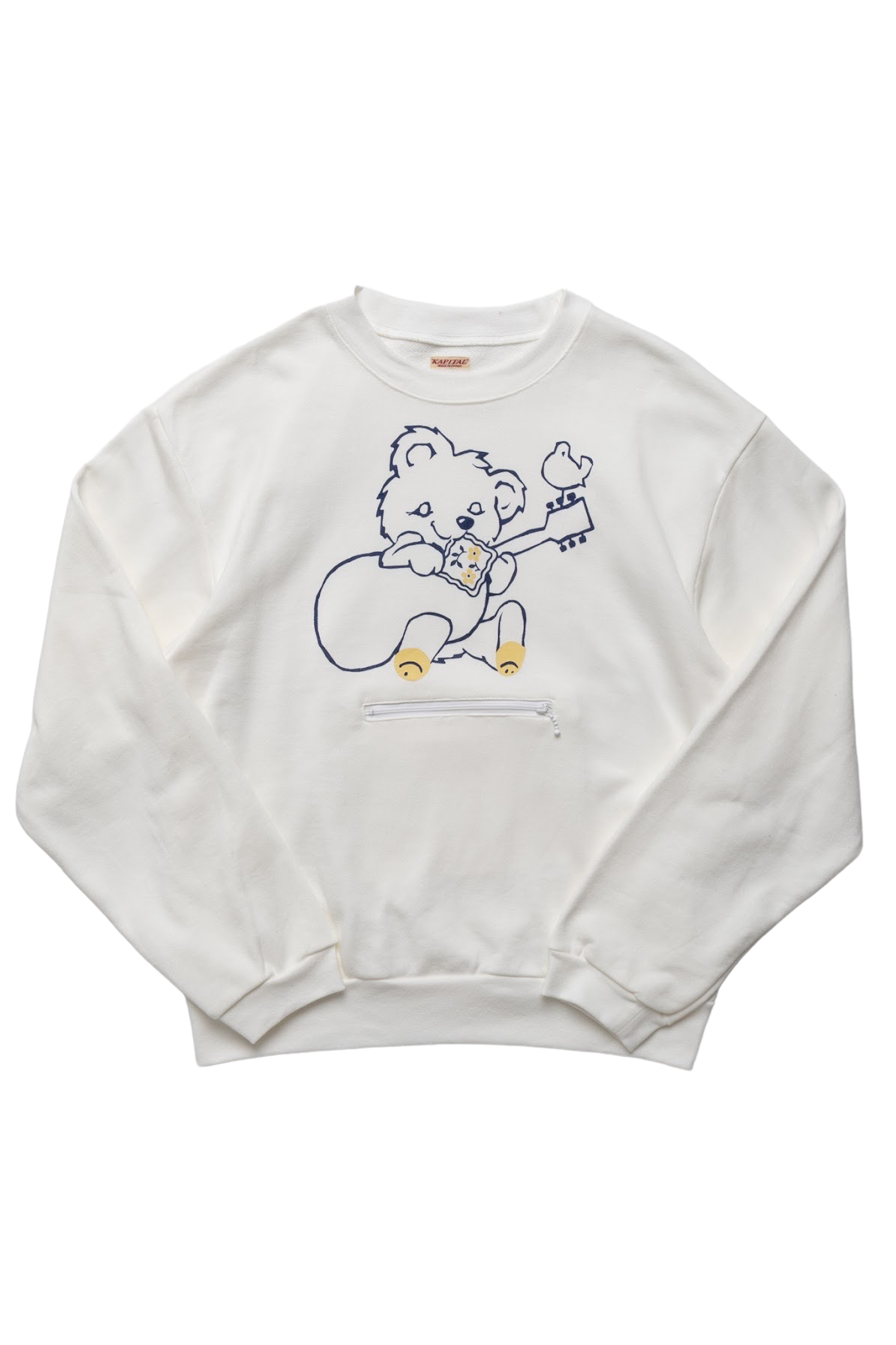 ECO SWT Knit COOKIE Pocket Crew SWT (PECKISH Little Bear&Harmony) - White