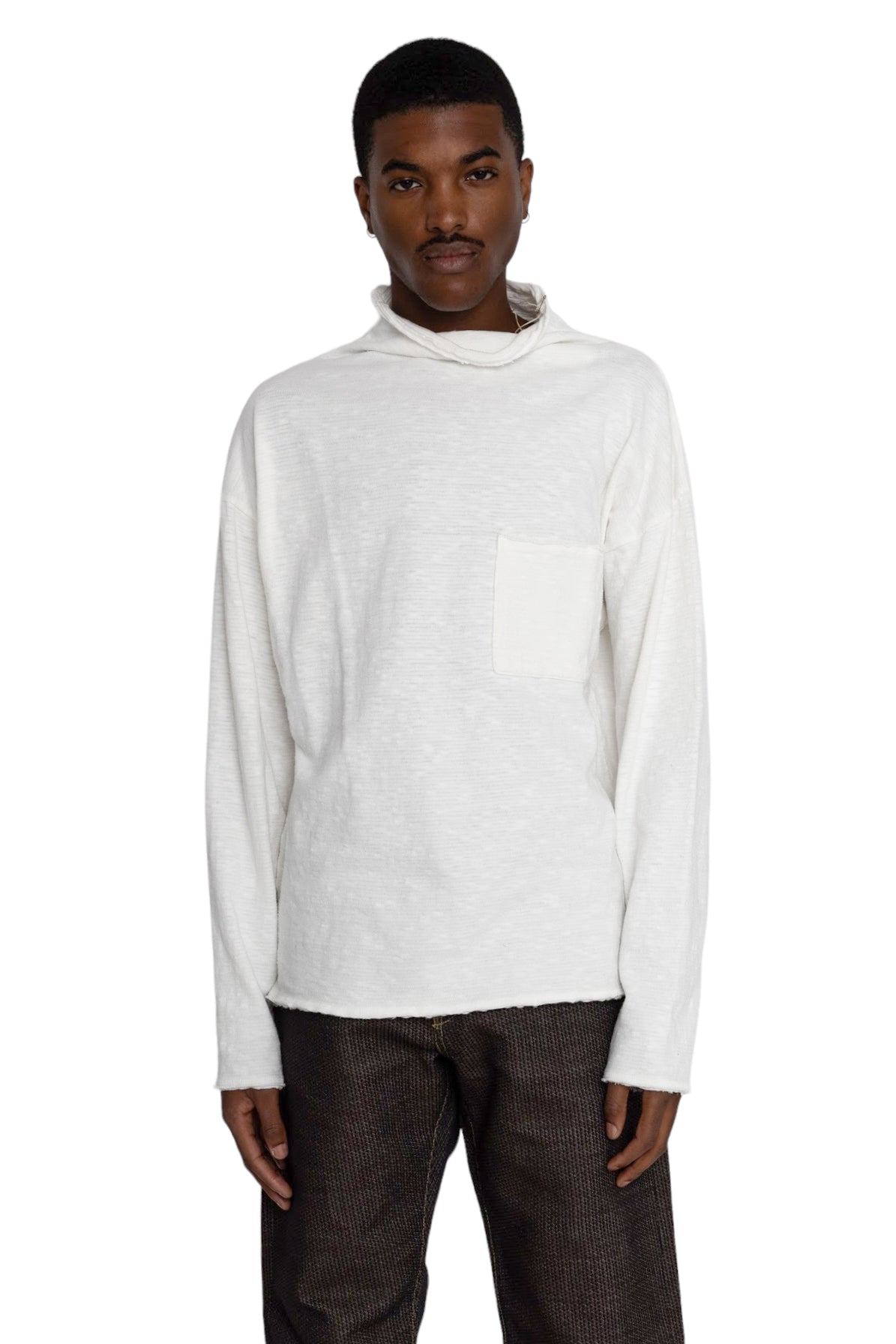 AMUSE Knit GANDHI Long Sleeve T - White