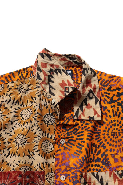 Open Collar Short Sleeve Block - Red