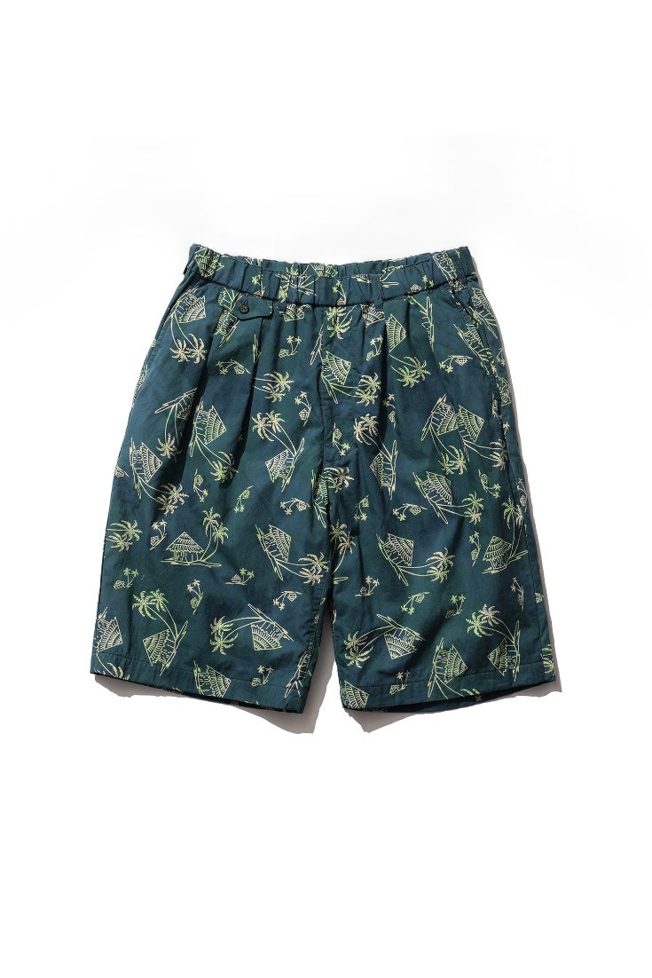 2 Pleats Relax Shorts - Green
