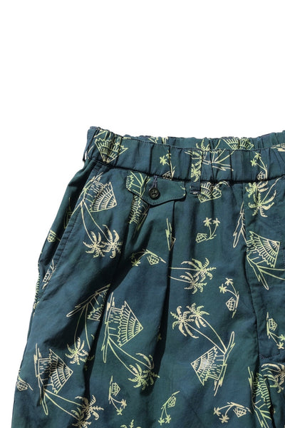 2 Pleats Relax Shorts - Green