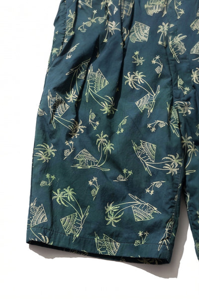 2 Pleats Relax Shorts - Green