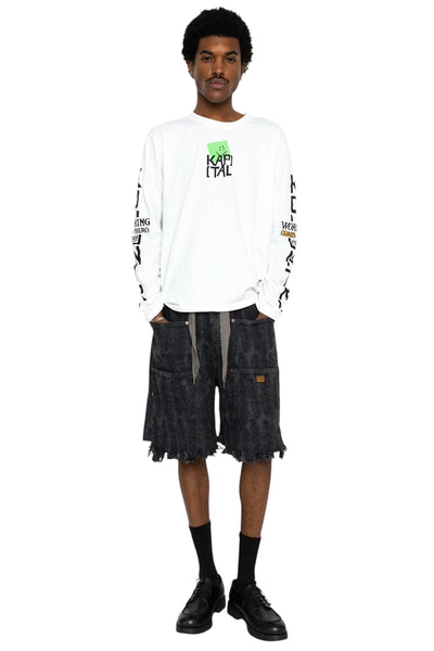 12oz MAGPIE Denim W-Knee EASY Shorts - Black x Black
