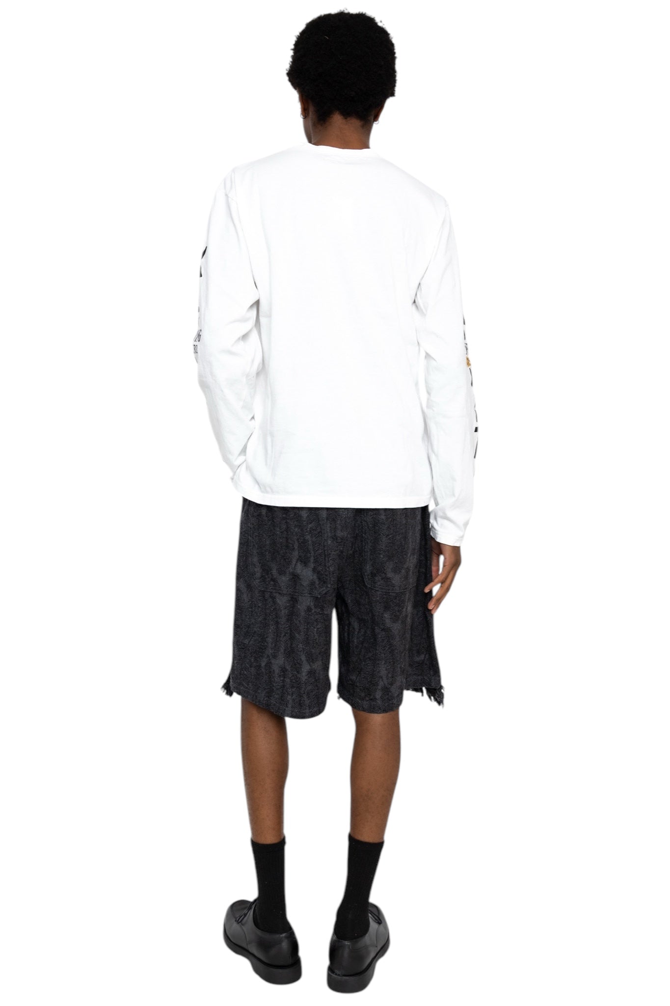 12oz MAGPIE Denim W-Knee EASY Shorts - Black x Black