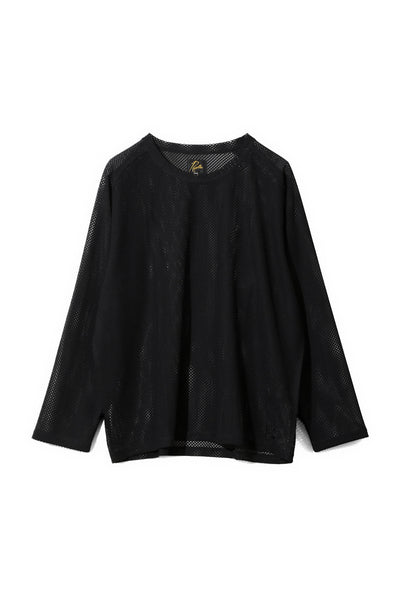 NEEDLES L/S U-Neck Tee Geometric Raschel Lace - Black – BLUE IN