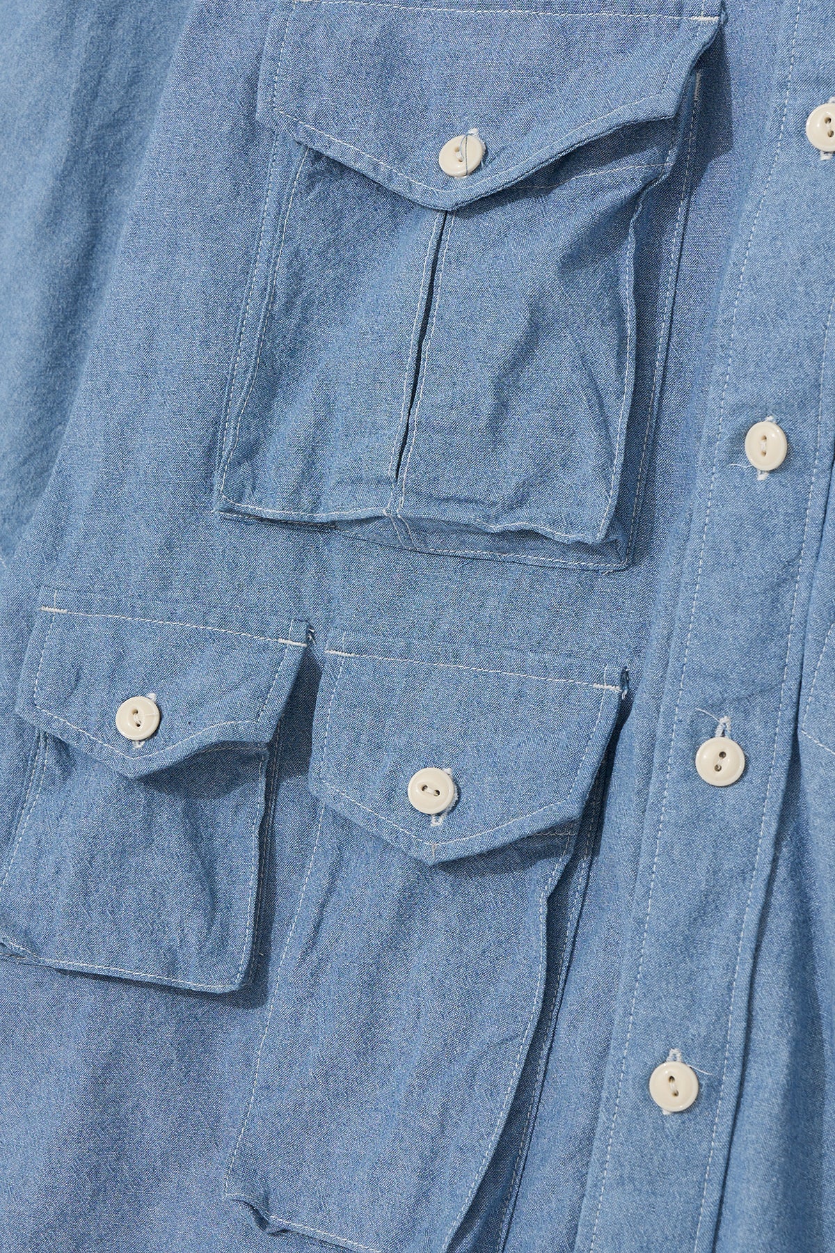 S/S Cargo Shirt for Nepenthes NY and Blue in Green - Light Blue