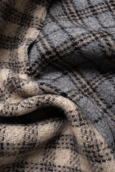 Scarf - Grey Double Faced Check