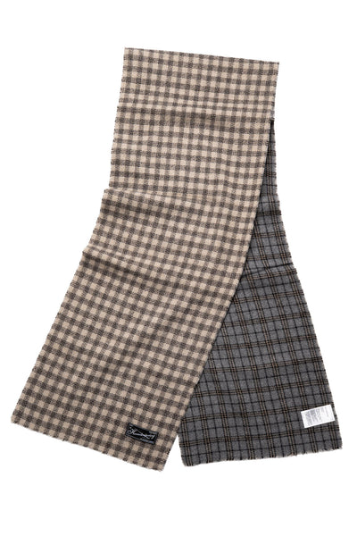 Scarf - Grey Double Faced Check