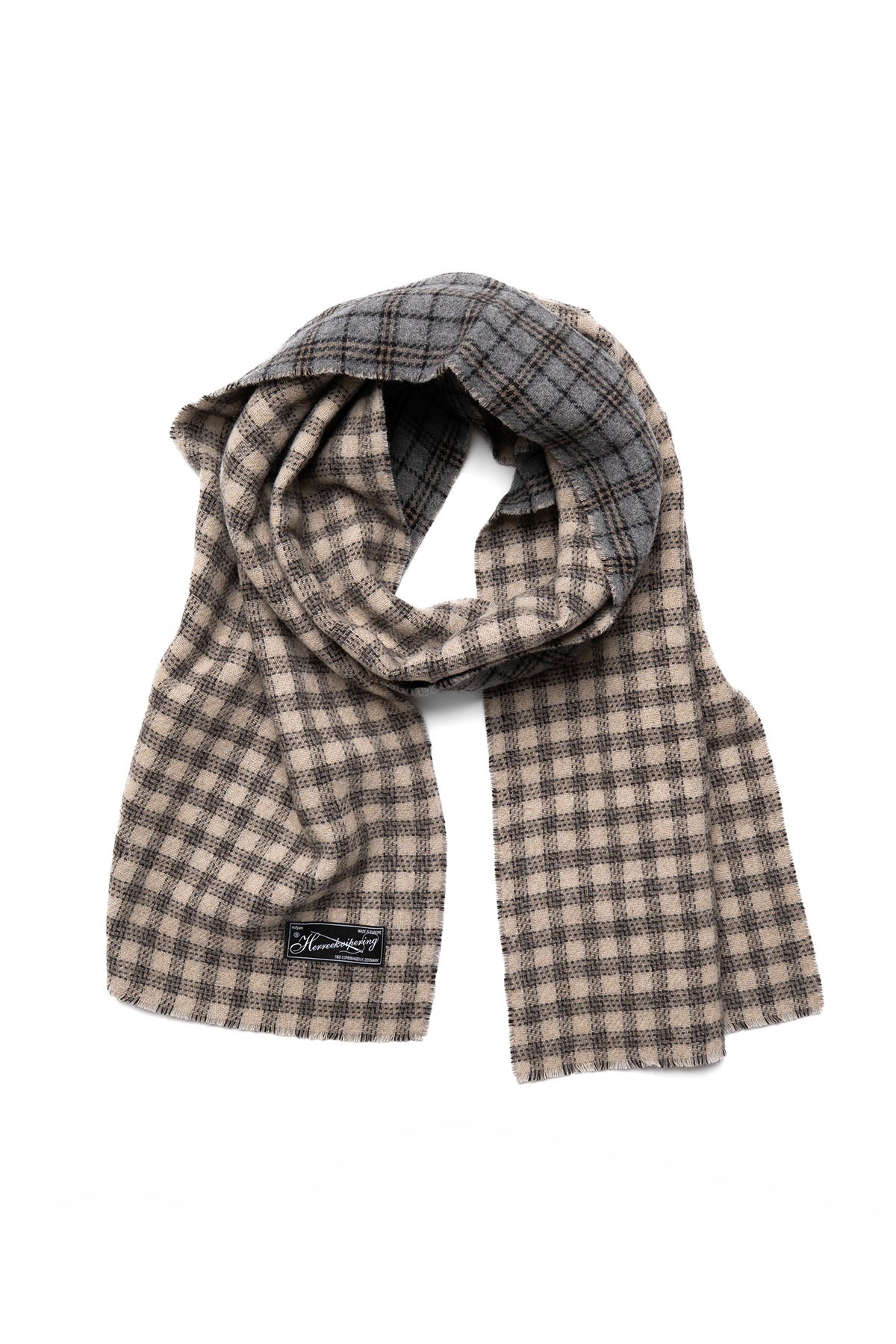 Scarf - Grey Double Faced Check