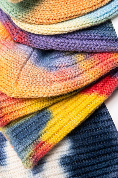 Chunky Ribbed Crew Socks "Tie-Dye"