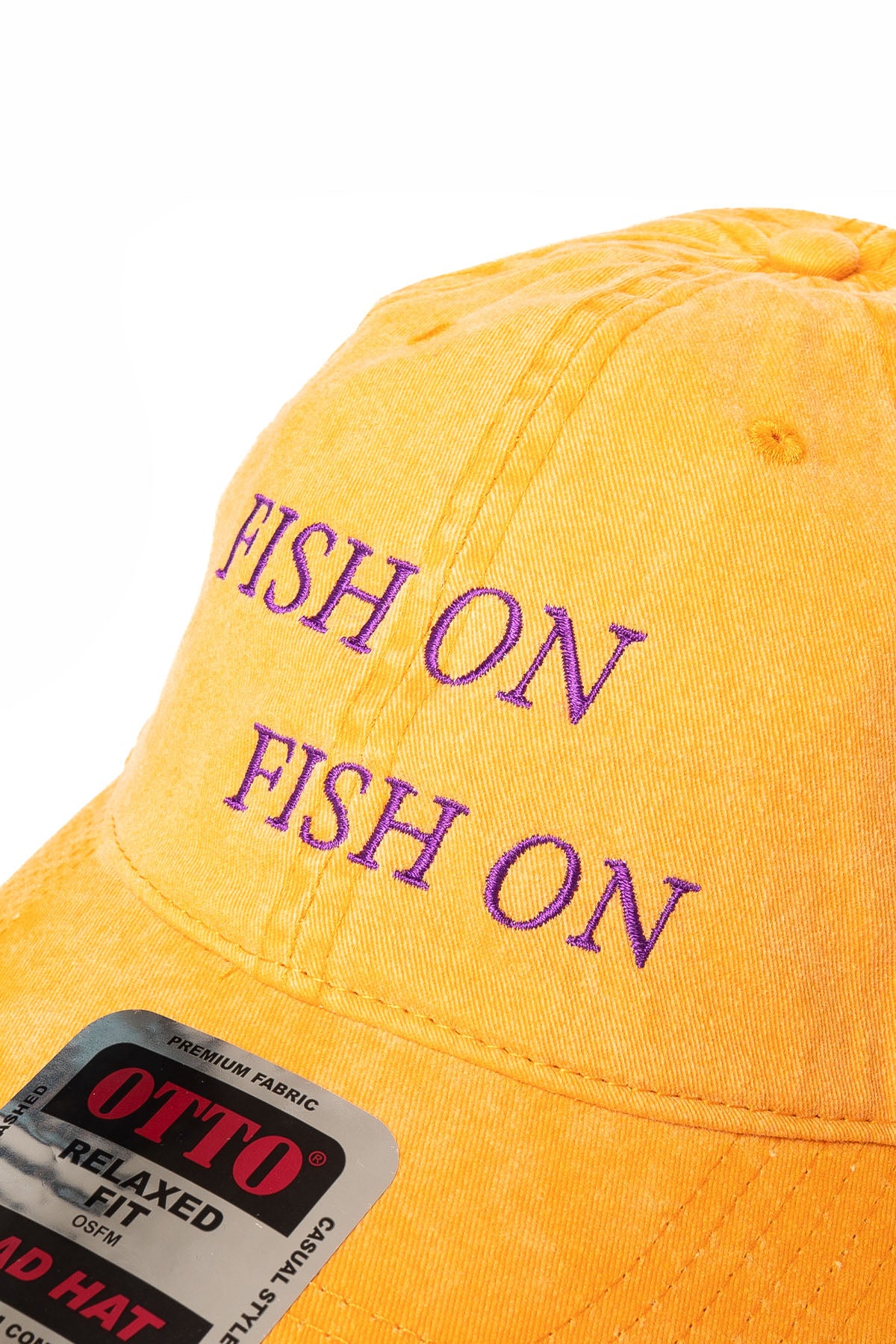 Strap Back Cap Fish On - Orange