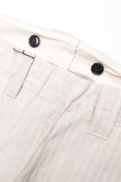 13oz "Gray Nep" HBT Wide Trousers - Oatmeal