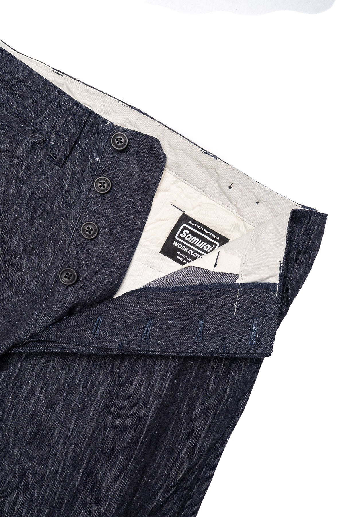 13oz Neppy HBT Military Wide Trousers - Indigo