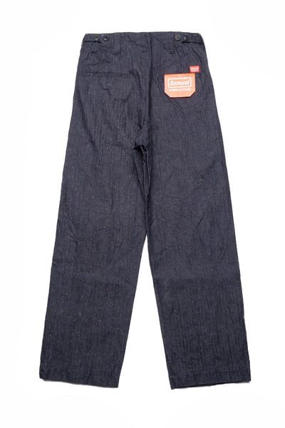 13oz Neppy HBT Military Wide Trousers - Indigo