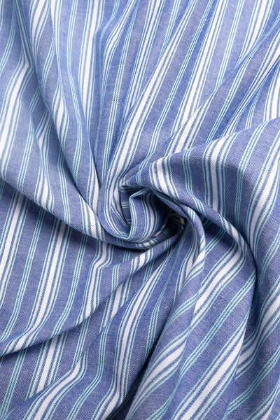 Re-Engineered Overshirt Short Sleeve - Deadstock Blue Stripe