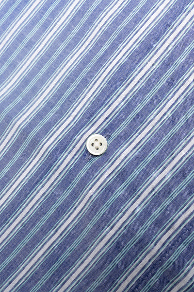 Re-Engineered Overshirt Short Sleeve - Deadstock Blue Stripe