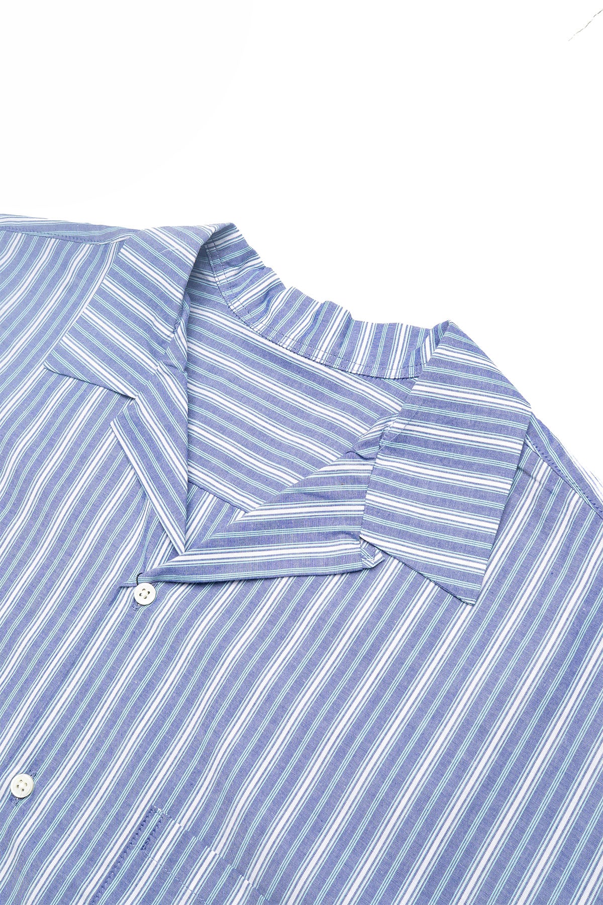Re-Engineered Overshirt Short Sleeve - Deadstock Blue Stripe