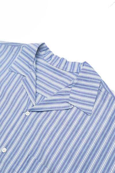 Re-Engineered Overshirt Short Sleeve - Deadstock Blue Stripe