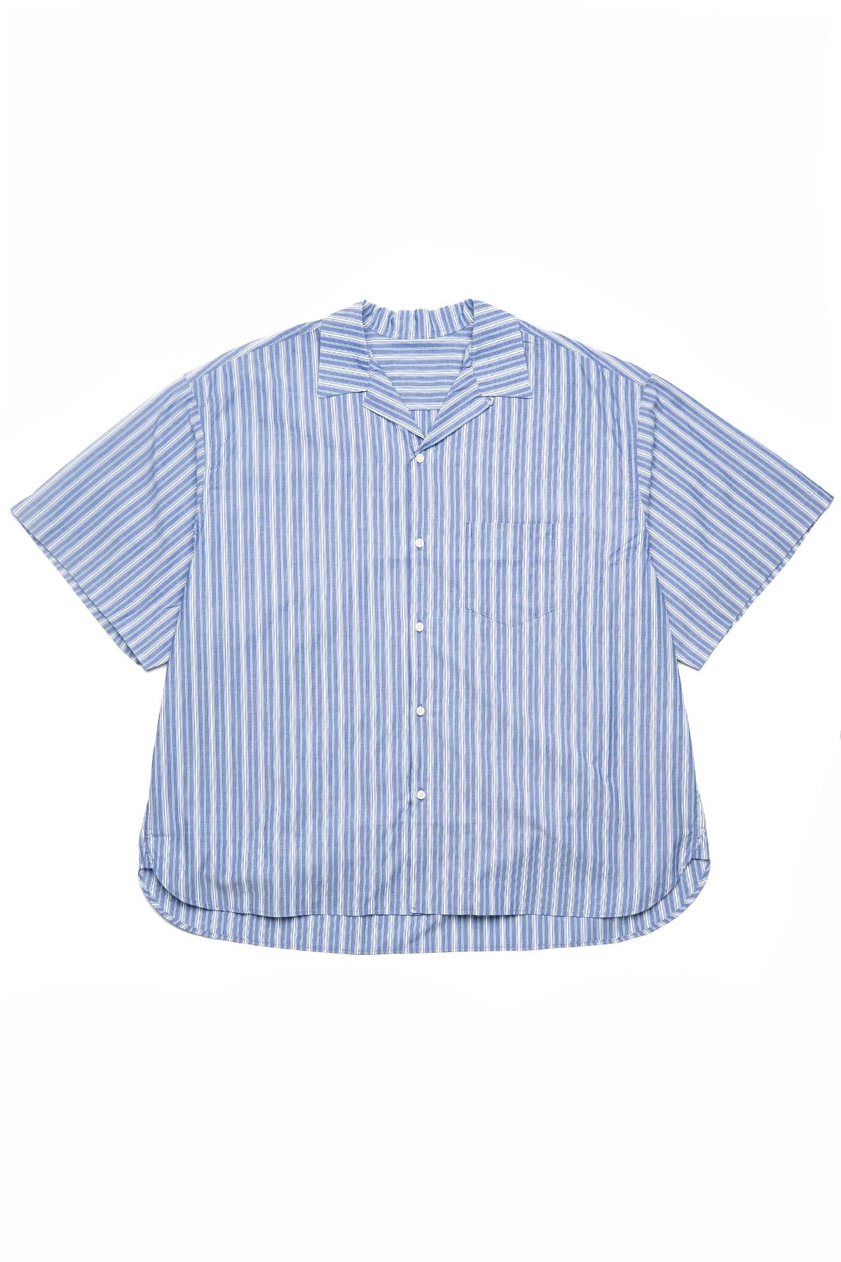 Re-Engineered Overshirt Short Sleeve - Deadstock Blue Stripe