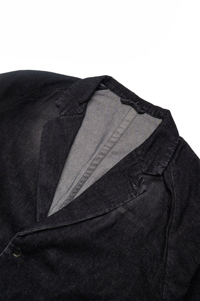 Veste Two Button - Black Denim Damaged