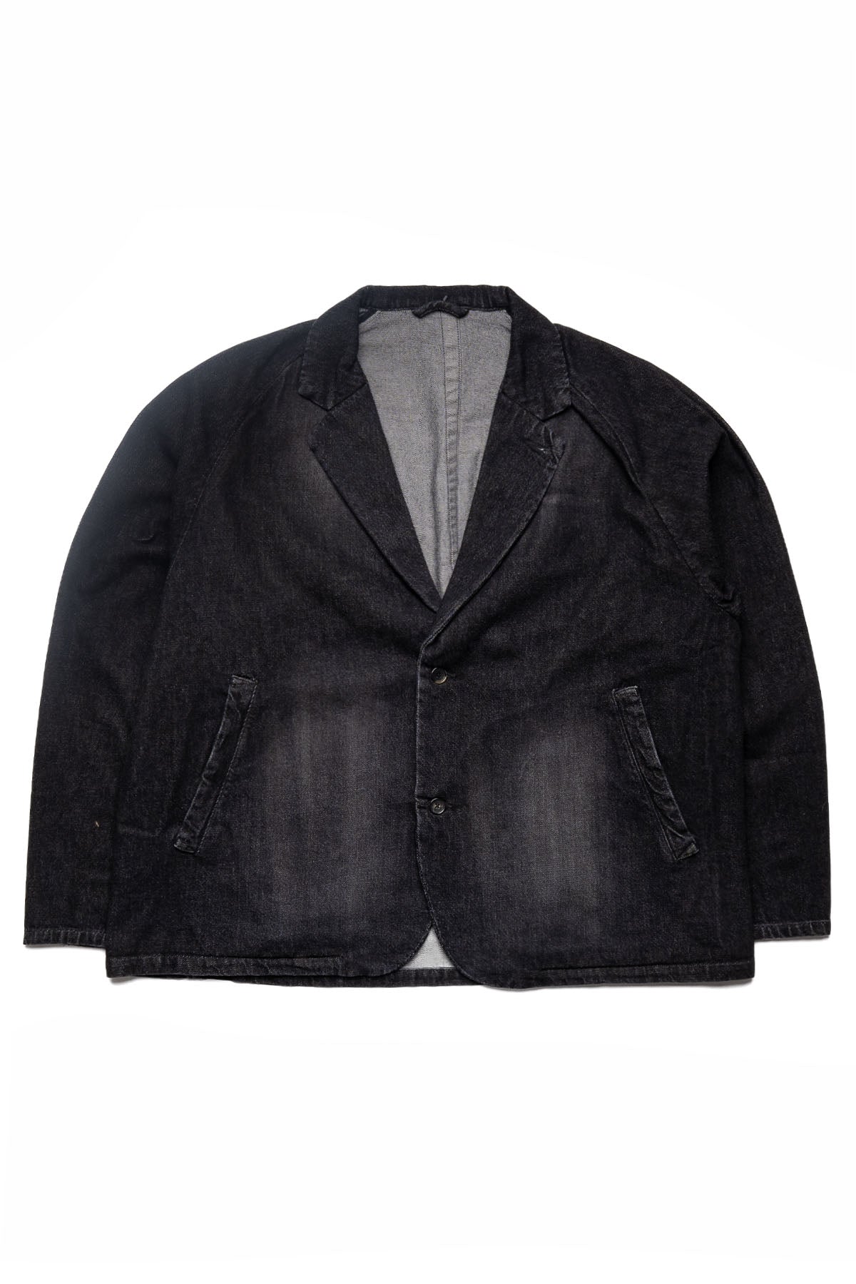 Veste Two Button - Black Denim Damaged