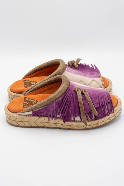 Deer Leather 2 TONES Pueblo Sabot - Purple