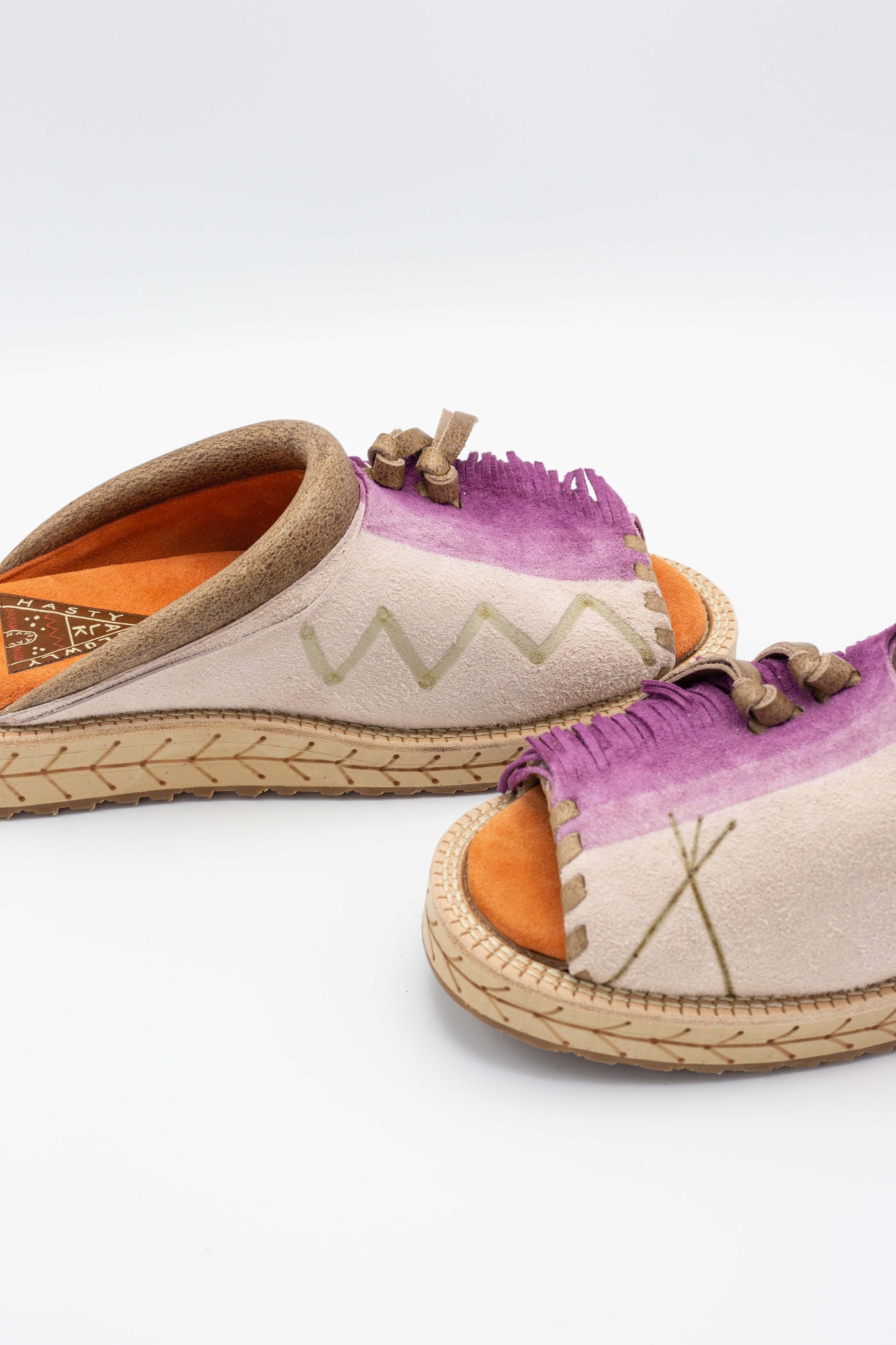 Deer Leather 2 TONES Pueblo Sabot - Purple