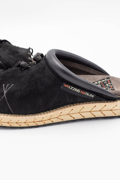 Deer Leather Pueblo Sabot - Black