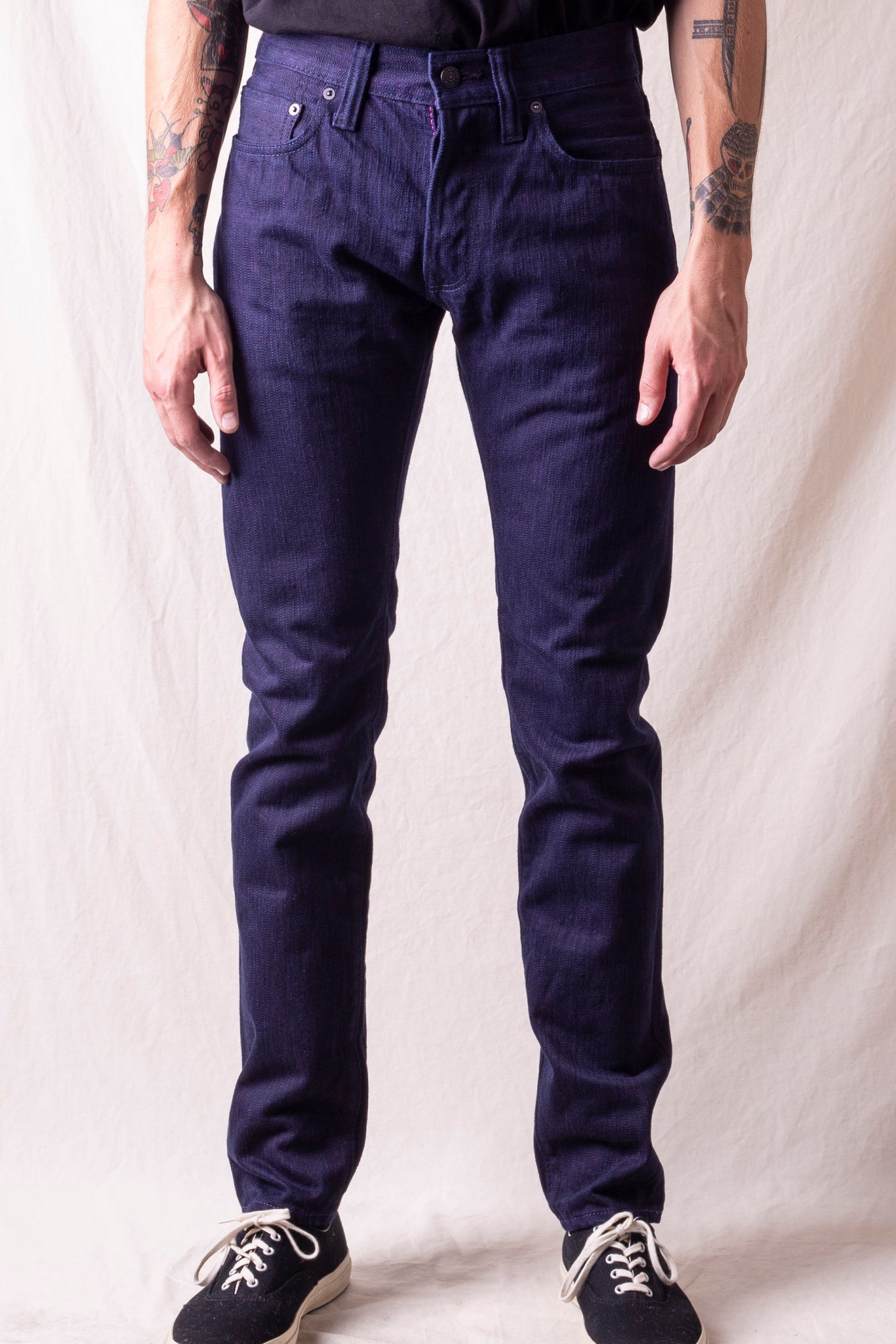 BIG-PBJ-013 17.5oz Natural Indigo x Purple Slim Tapered