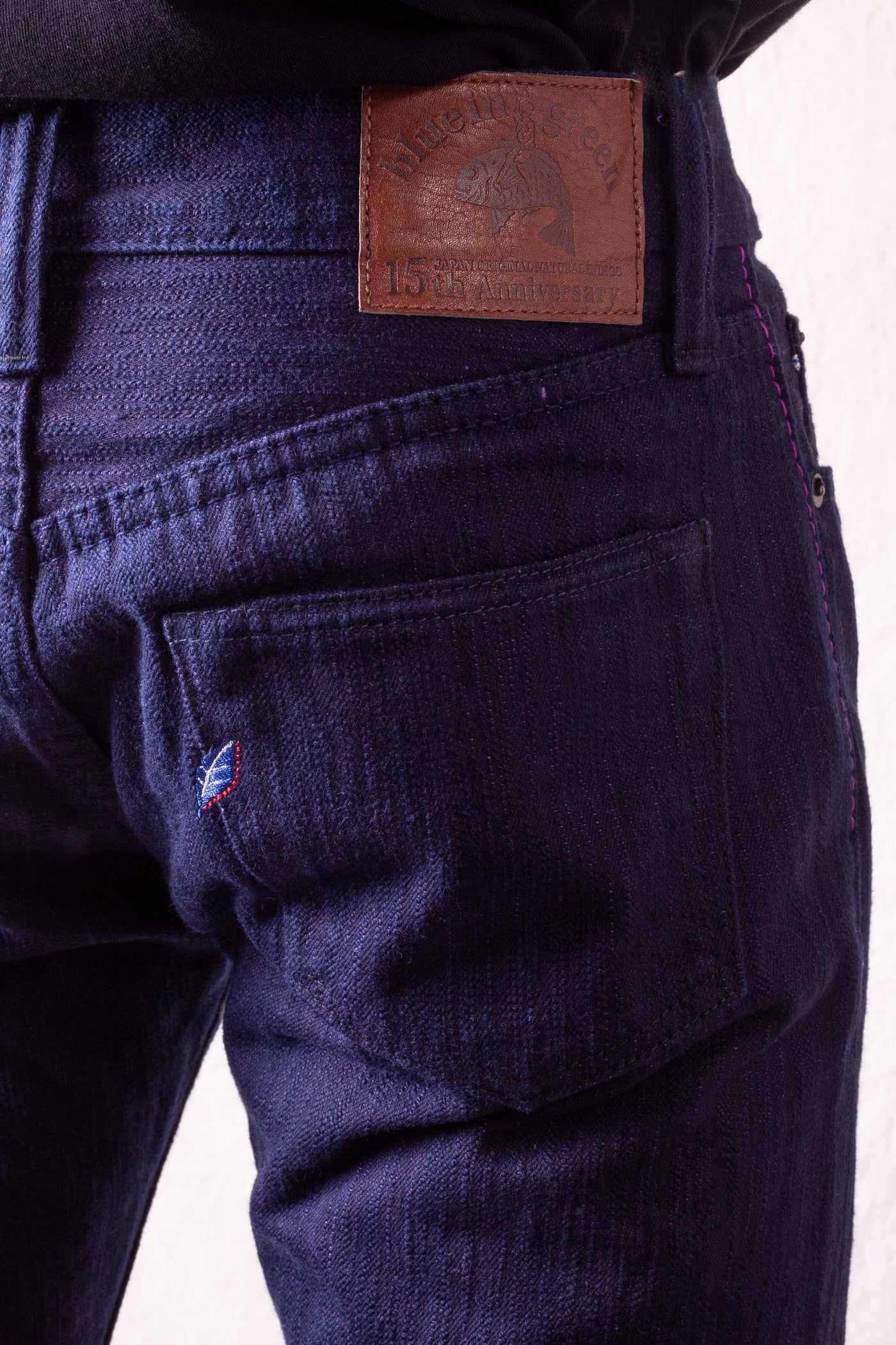 BIG-PBJ-013 17.5oz Natural Indigo x Purple Slim Tapered