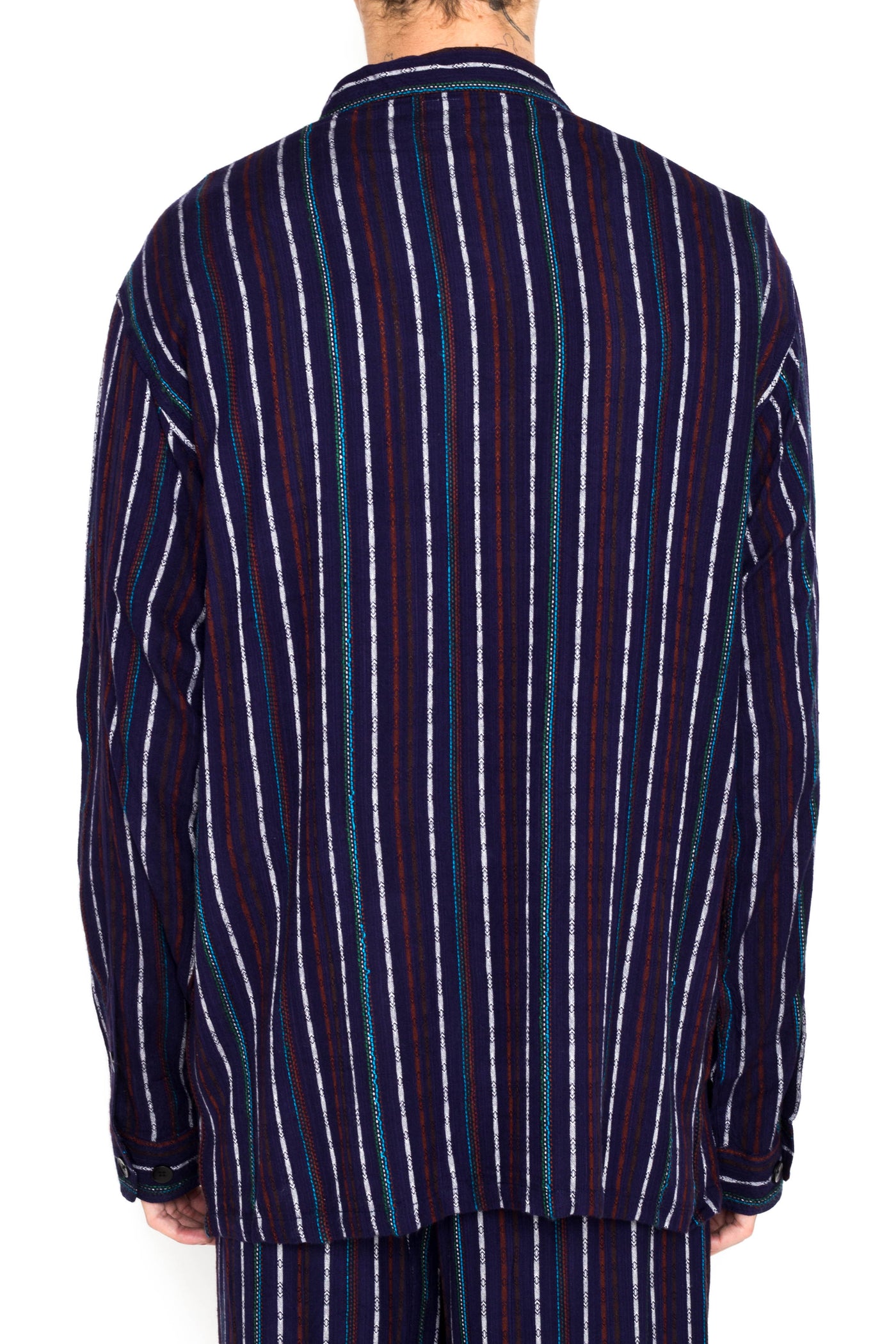 Smokey Shirt Rayon Dobby Stripe - Navy