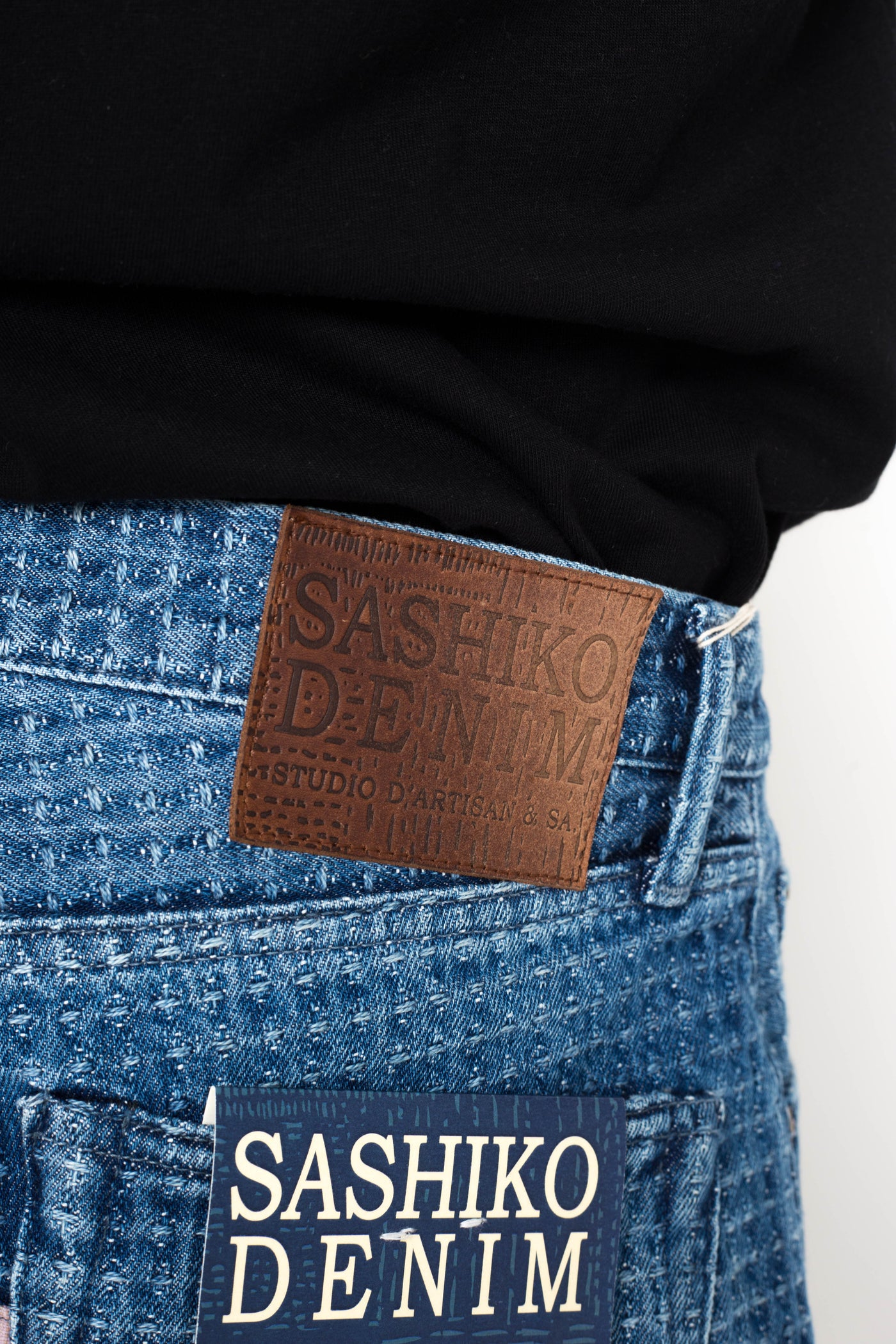 D1855US Sashiko BORO Denim Jeans - Used Indigo
