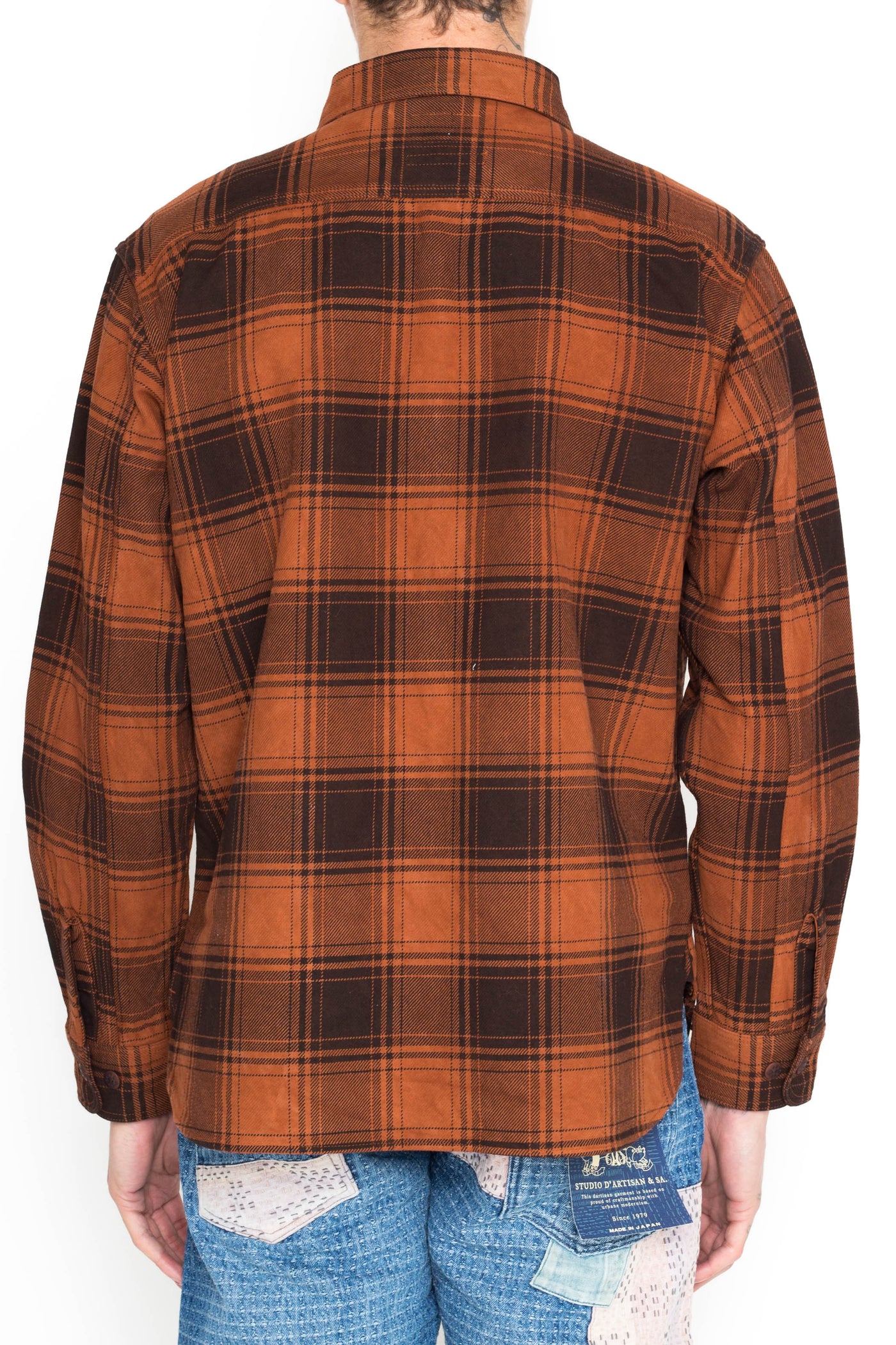 Amami Dorozome Flannel Shirt - Brown
