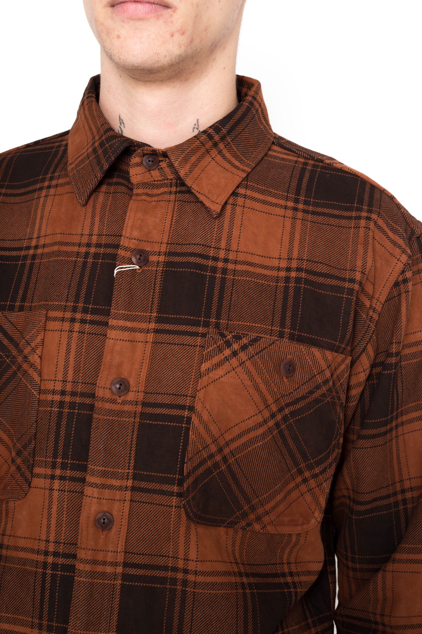 Amami Dorozome Flannel Shirt - Brown