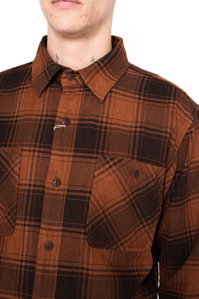 Amami Dorozome Flannel Shirt - Brown