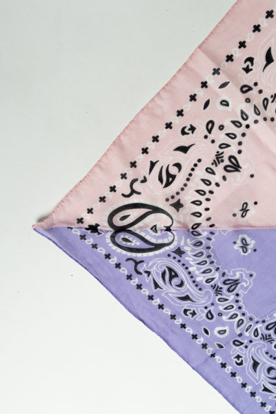 Destin Italian made Dual Tone Bandana. Color: Lilac x Pink 2 tone Extra fine cotton Light and soft touch 100% cotton Made in Italy Size: 23.5" x 23.5" Unisex. Multipurpose. Purple x Pink. Unisex. 