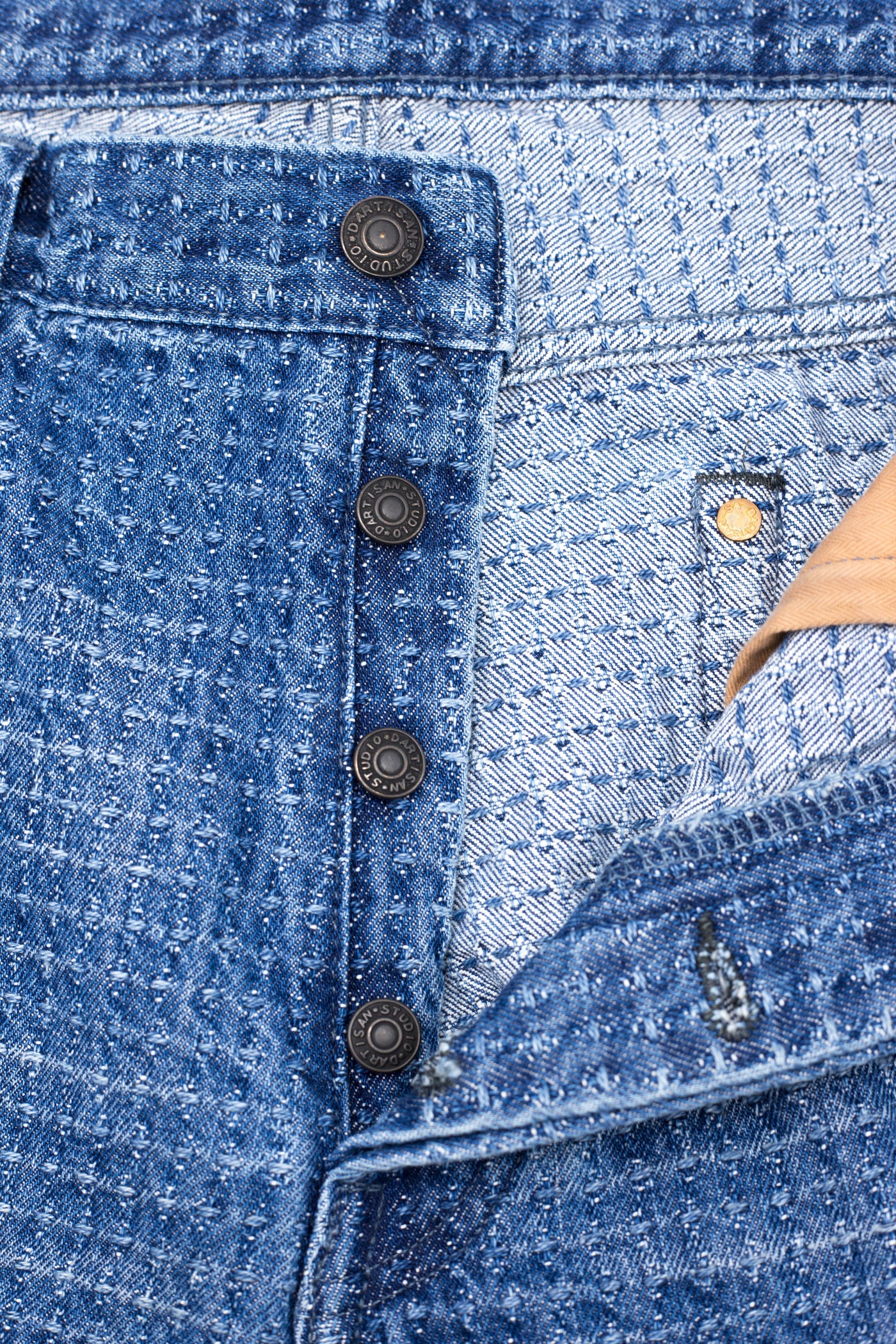 D1855US Sashiko BORO Denim Jeans - Used Indigo