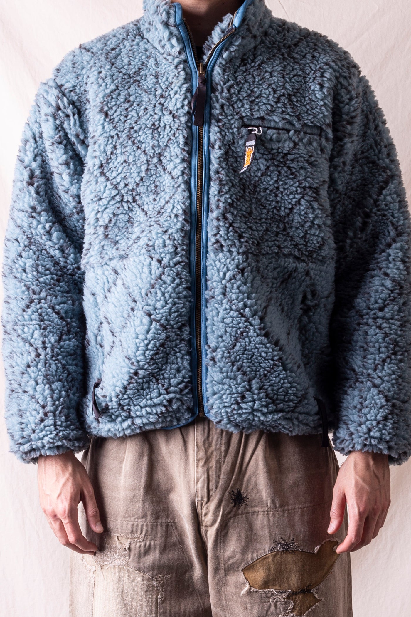 DO-GI SASHIKO Boa Fleece Reversible Blouson - Blue