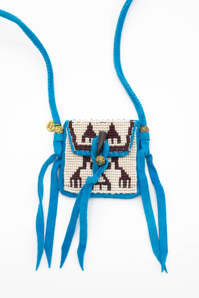 Deer Leather Pueblo Rain Charm - Turquoise