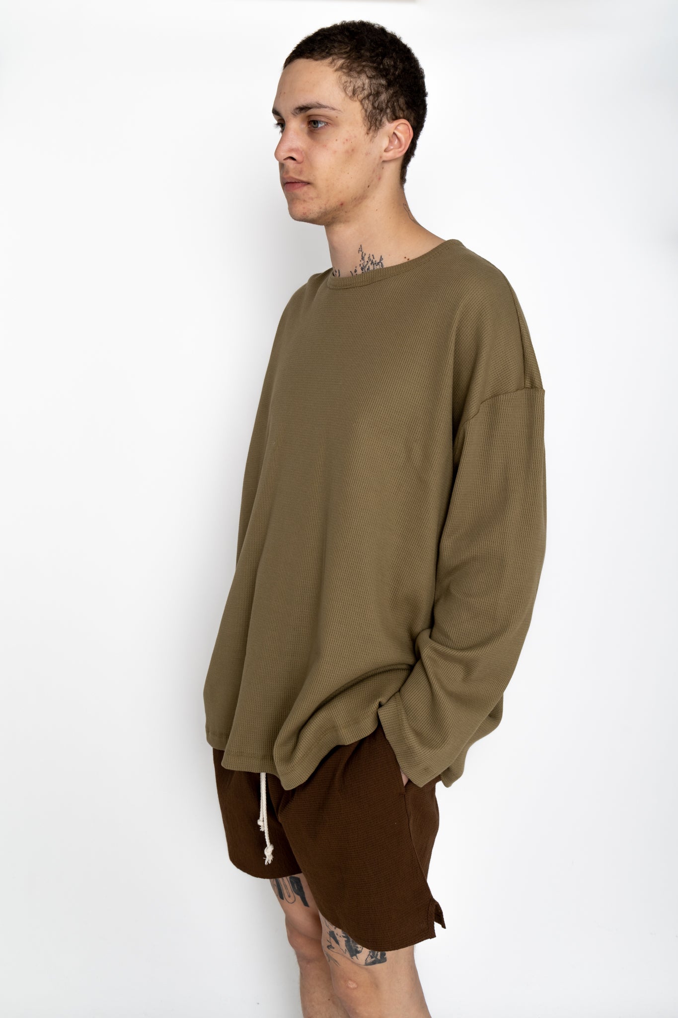 Waffle Thermal Shirt - Olive