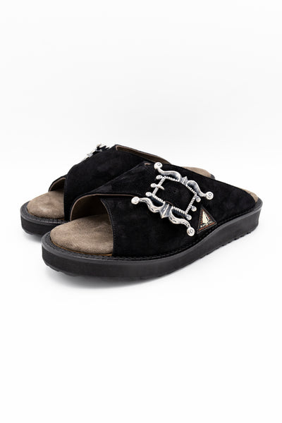 Leather ATLAS Buckle PUEBLO Sandal - Black