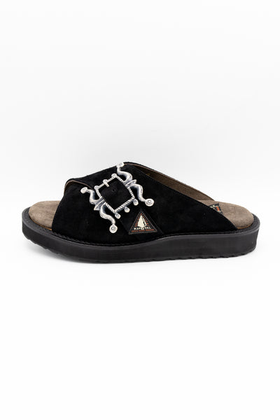 Leather ATLAS Buckle PUEBLO Sandal - Black