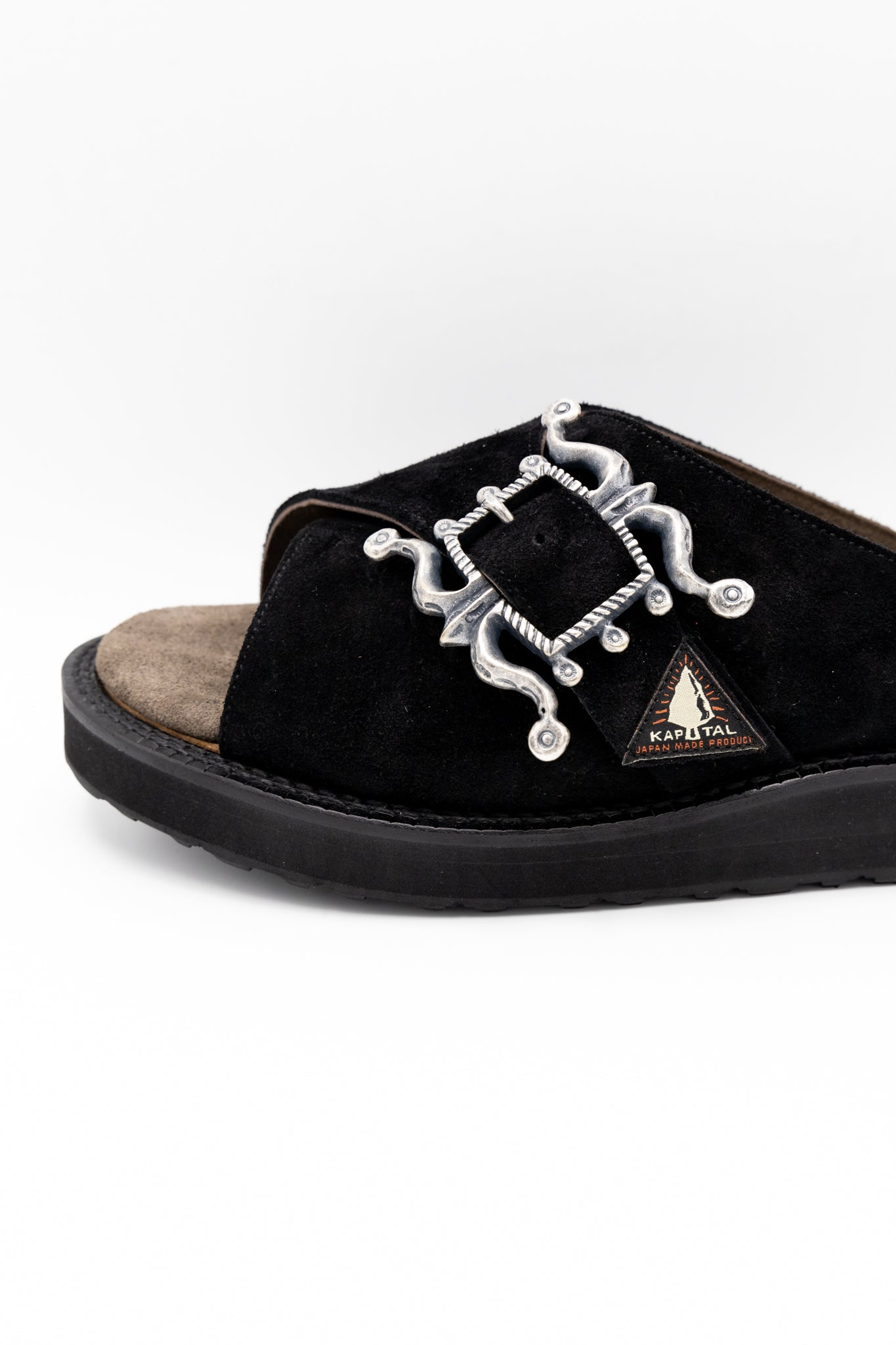 Leather ATLAS Buckle PUEBLO Sandal - Black