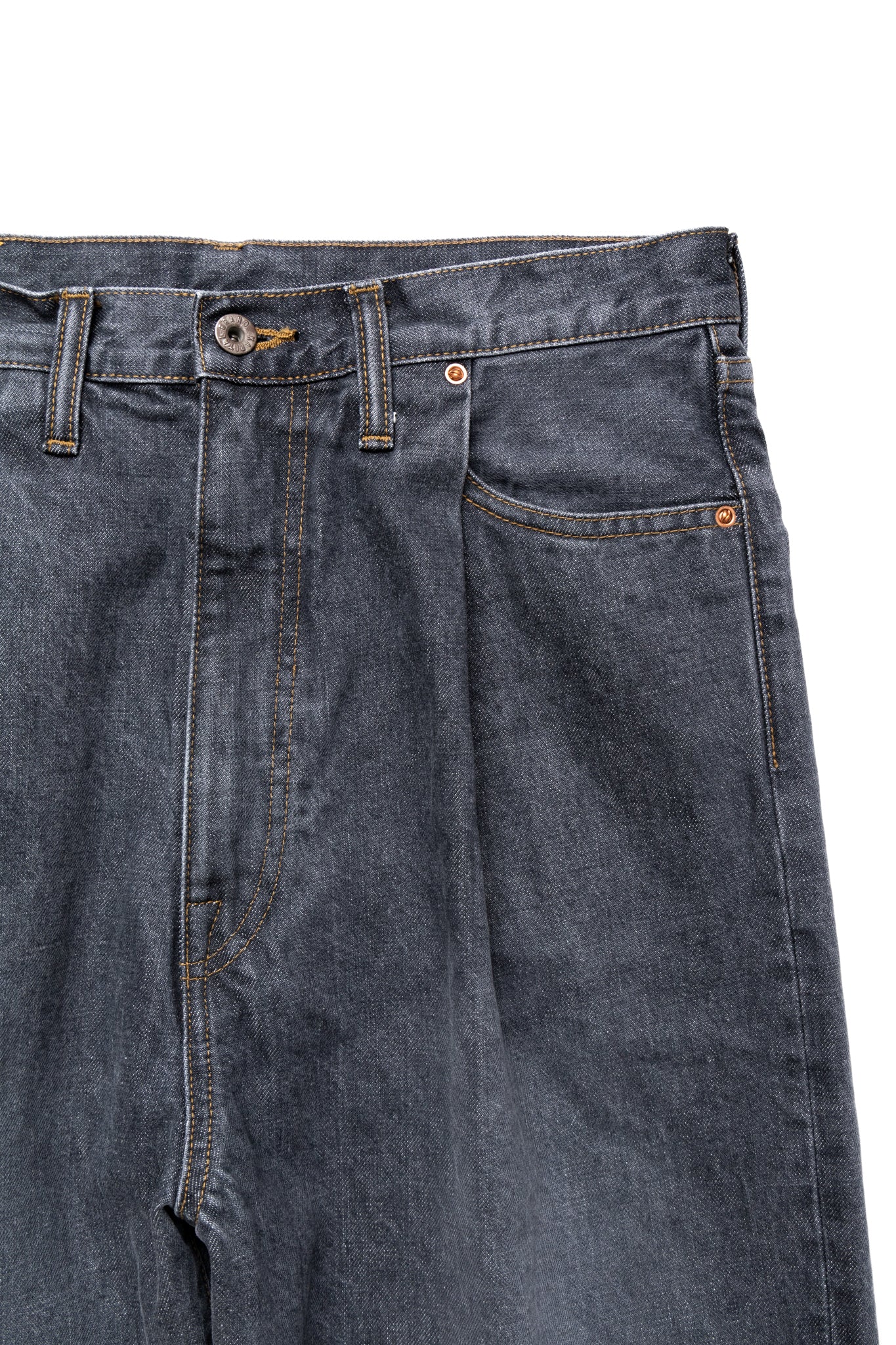 Kapital 14oz Black Denim 5P CONEY OKAGILLY – BLUE IN GREEN SOHO