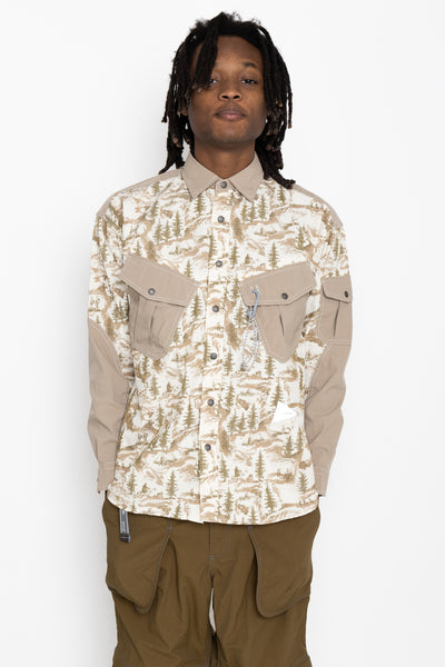 In The Mountain Printed Shirt - Beige