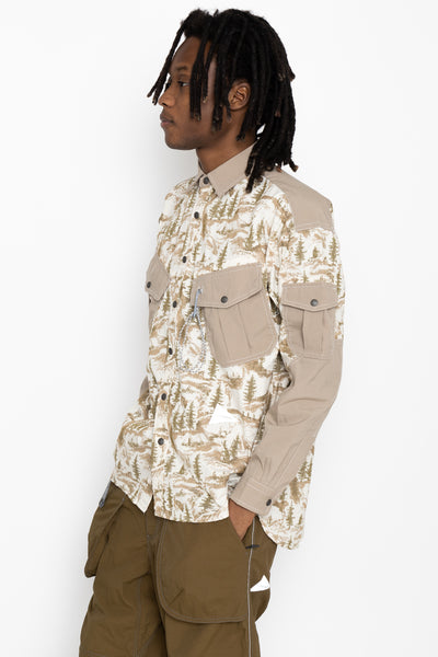 In The Mountain Printed Shirt - Beige