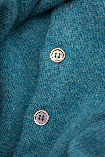5G Wool BONE Short Cardigan - Sax